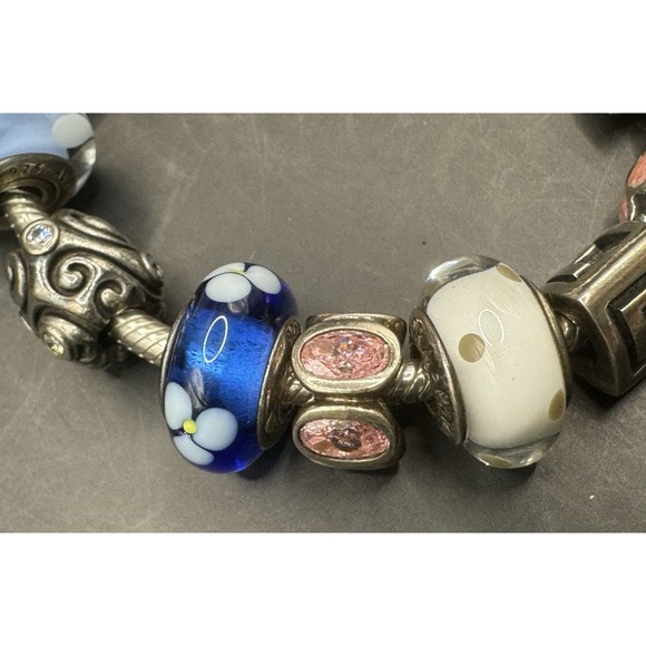 Pandora .925 Sterling Silver Bracelet With 14 Charms & Original Pandora Box - Picture 5 of 9